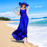 夏吊带韩国修身显瘦抹胸连衣裙波西米亚海边度假沙滩裙长裙大