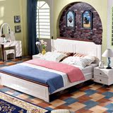 美式乡村1.8米双人床低箱烤漆床卧室家具地中海木质床板式床婚床
