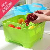 创意移动水槽沥水篮 厨房小工具 塑料蔬菜水果收纳洗菜盆 特价