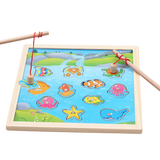 儿童钓鱼玩具木质磁性小猫钓鱼宝宝益智玩具锻炼手眼协调