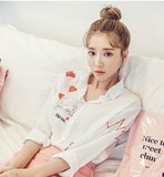 2016夏韩国正品代购女装 直邮 可爱心形图案点缀雪纺衬衫 CH