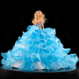玩偶婚纱公主小芭比洋娃娃正品可爱娃娃蓝色艾达新娘婚纱女孩玩具