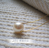 925纯银链短款路路通锁骨链简约韩版单颗天然珍珠项链 送女友热卖