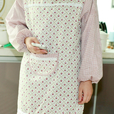 韩版布艺纯棉反穿衣长袖围裙罩衣奶茶店工作服成人女士厨房定制