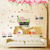 包邮 墙贴纸贴画 樱花树 客厅电视背景墙纸贴温馨卧室装饰贴花