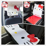日本正品Hellokitty凯蒂猫汽车座垫猫头坐垫前排后排头靠套组合