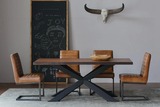 美式乡村LOFT实木会议桌原木复古办公桌长条桌折叠餐桌椅组合简约