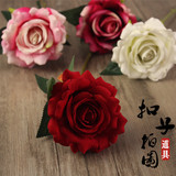 高仿真单只玫瑰 红玫瑰白玫瑰假花影楼网店拍照道具仿真玫瑰花