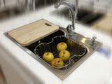 苹果8507拉丝不锈钢单槽水槽 大单槽厨房卫浴特价质超九牧科勒