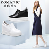 柯玛妮克 2016年春季休闲女鞋子 新款圆头内增高深口单鞋K60058