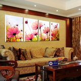 现代客厅装饰画沙发墙壁画四联无框画卧室画水晶画植物花卉风景画