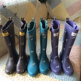 专柜同步！L-Rain 2015新款热卖正品小动物精致印花高筒雨靴雨鞋