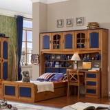 衣柜床组合储物床多功能实木高低床子母床上下儿童床男孩女孩家具