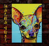 个性创意狗狗装饰图壁装饰喷绘油画无框画室内个性挂饰创意油画