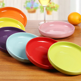 超值 特价彩色陶瓷餐具彩色陶瓷盘 家用菜盘 深盘 汤盘两只起包邮