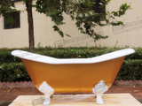 1.8米铸铁浴缸/独立式带金属脚铸铁欧式浴缸双人spa浴盆厂家直销