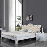 雅轩板式床简约现代实木床1.8双人床家具床烤漆高箱储物床床架