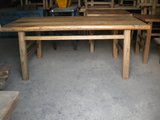 老榆木门板家具特价整装纯实木餐桌现代中式六人餐桌老榆木板材