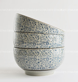 青花米饭碗日式和风大碗汤碗泡面碗创意家用碗陶瓷碗微波炉碗餐具