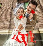红色爱心love毛毡英文字母挂件影楼婚纱摄影拍照外景字母小道具