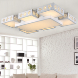 现代大气LED客厅灯水晶卧室灯具温馨浪漫吸顶灯简约长方形调光灯