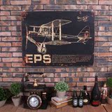 欧式美式风格复古做旧飞机船只工业创意个性木板装饰画挂画墙壁挂