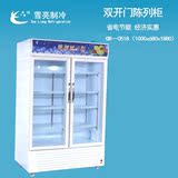 雪亮双开门陈列柜立式展示柜冷藏冰柜冰箱饮料啤酒水果保鲜柜超市