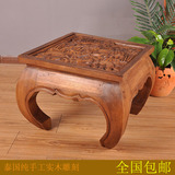泰国木雕家具 实木雕刻茶几客厅摆件小矮桌炕桌 东南亚风格工艺品