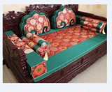 定做古典家居罗汉床垫红木家居坐垫沙发组合套件绸缎舒适靠背扶手