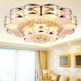 欧式奢华LED吸顶灯金色水晶灯双层客厅灯具圆形水晶灯卧室水晶灯