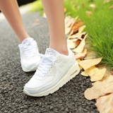 夏季韩国ulzzang运动鞋潮骚粉气垫鞋女骚绿厚底白色跑步鞋休闲鞋