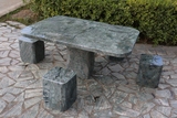 九龙璧纯天然玉石自带风景画茶桌休闲桌自然桌椅整套户外庭院桌