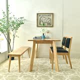 北欧简易全实木餐桌 简约现代餐厅长方形八字形餐桌椅组合 4人桌