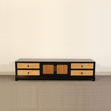 简约现代实木家具视听柜 原木储物矮柜地柜 新中式风格电视柜DG19