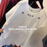 【在途现货】正品代购 Saint Laurent SLP16新款星星图案白色T恤