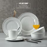 创意陶瓷餐具套装日韩西式碗碟组合家用高温白色婚庆4件套盘子杯