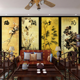 大型壁画电视背景墙纸壁纸 古典中式 梅兰竹菊 卧室 客厅壁画