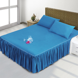 韩版纯色床裙1.5米床 单件床罩1.8米床套 粉色 紫色 1.2米床垫套