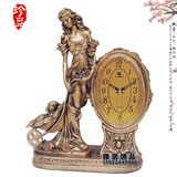 欧式客厅静音座钟台钟大号桌面钟女神工艺钟创意摆件复古奢华钟表