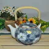 小瑕疵特价包邮 日本进口陶瓷茶具 有田烧手绘一珍山茶花提柄茶壶