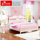 儿童家具套房粉色公主床1.21.5米儿童床女孩单人床卧室小孩床童床