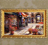 日康 巴黎街景油画 纯手绘印象派风景挂画卧室走廊壁画 客厅装饰