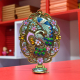 孔雀台式折叠随身化妆镜 手持便携欧式金属复古铜镜创意礼品包邮