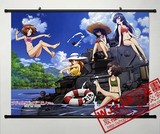 少女与战车(60*80)-001动漫装饰画 壁画 海报 卷轴挂画 布画