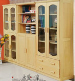厂家直销环保樟子松木实木家具 可定制实木书柜 组合书柜俩门柜