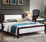 全实木床家具1.8米欧式床双人床 北欧宜家床简欧床新古典床美式床