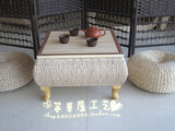 简约飘窗茶几组合炕桌塌塌米日式茶几阳台草藤编储物创意小方桌子