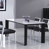 正品 实木餐桌椅 黑白色钢琴烤漆 现代简约餐桌 餐台 长方形特价