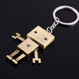 金属机器人男女士钥匙扣创意车钥匙挂件情侣钥匙链汽车钥匙圈礼品