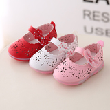 新款春秋夏季女童公主鞋0-1-2岁女宝宝学步鞋防滑软底婴儿机能鞋